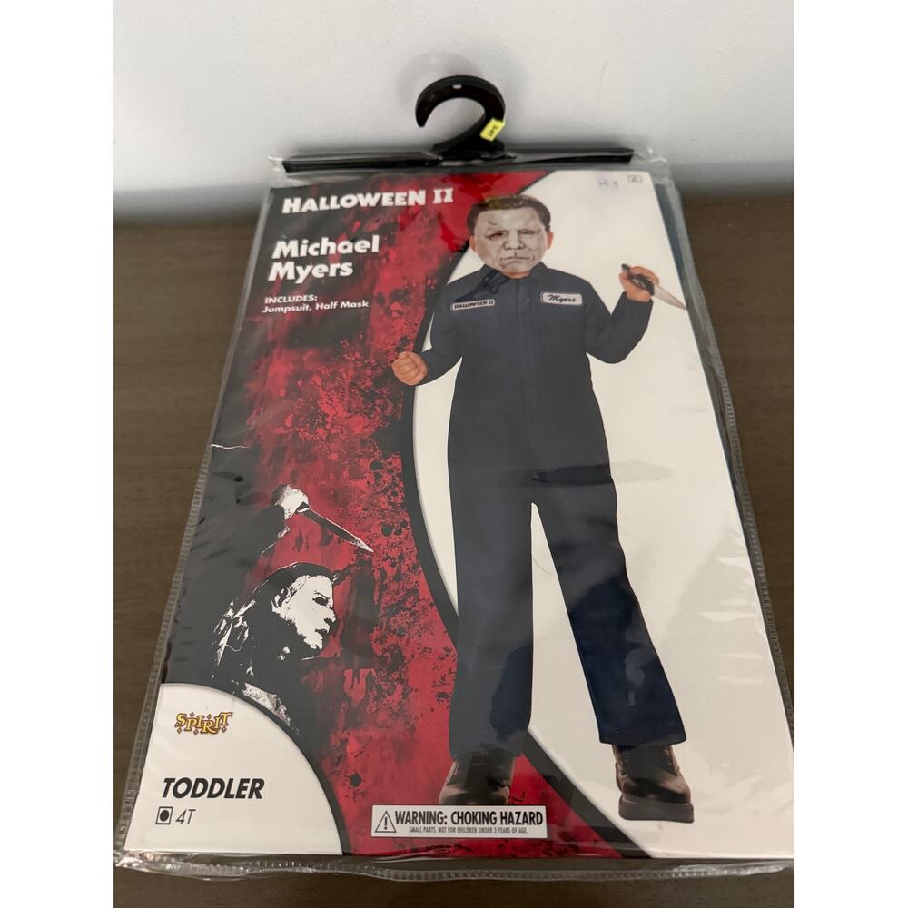 Halloween II Michael Myers 4 Toddler Halloween Scary Costume Jumpsuit+ Half Mask